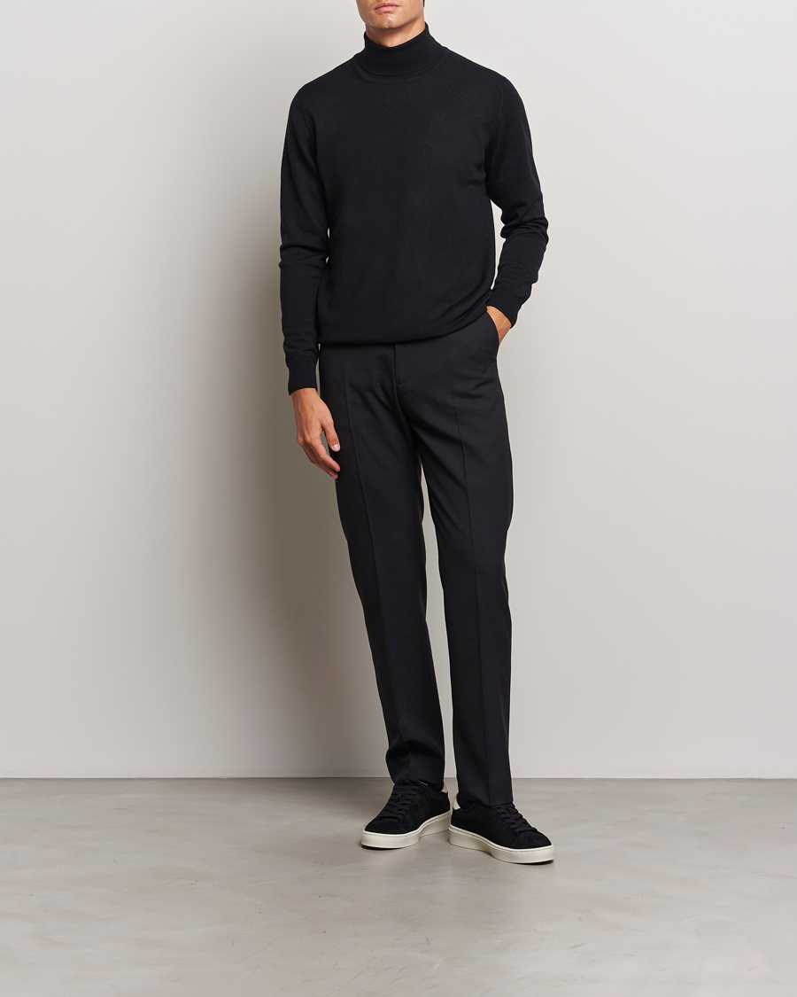 Men | Sweaters & Knitwear | J.Lindeberg | Kaden Merino Turtleneck Black