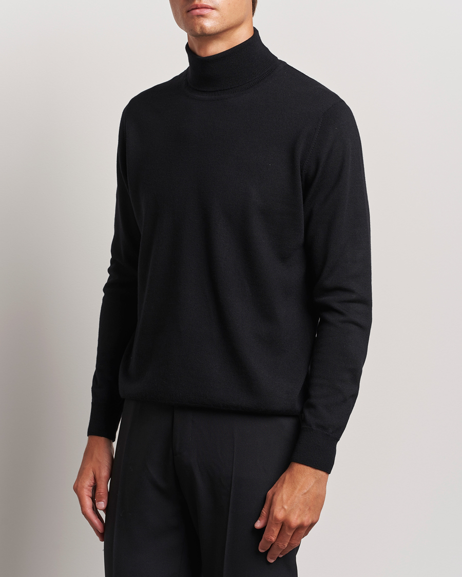 Men | Sweaters & Knitwear | J.Lindeberg | Kaden Merino Turtleneck Black