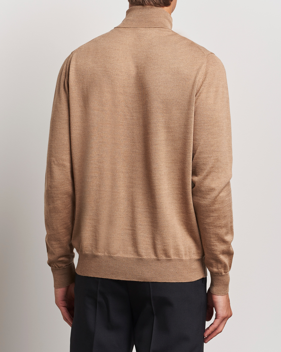 Men | Sweaters & Knitwear | J.Lindeberg | Kaden Merino Turtleneck Tiger Brown