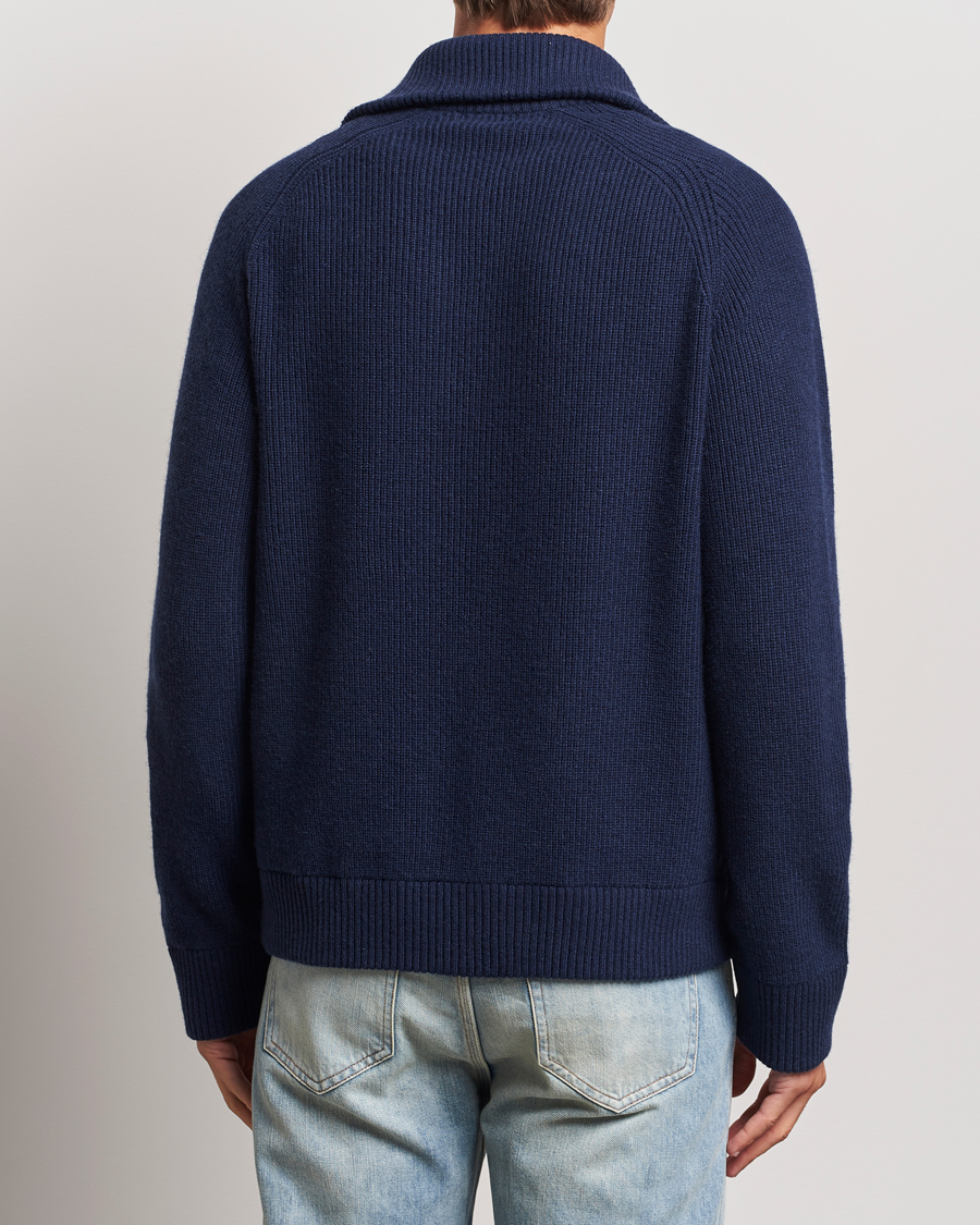 Men | Sweaters & Knitwear | J.Lindeberg | Wilmer Quarter Zip Knit Navy