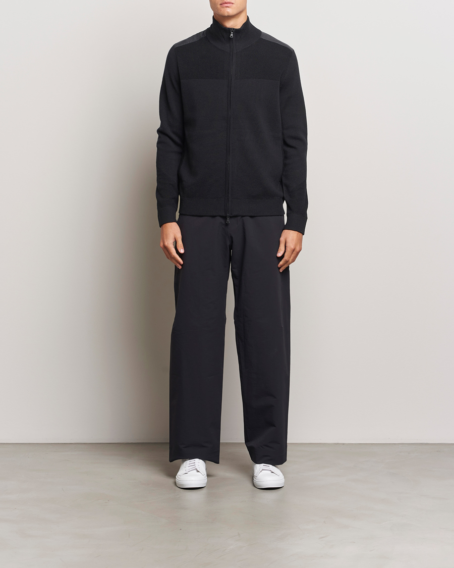Men | Sweaters & Knitwear | J.Lindeberg | Marty Hybrid Jacket Black