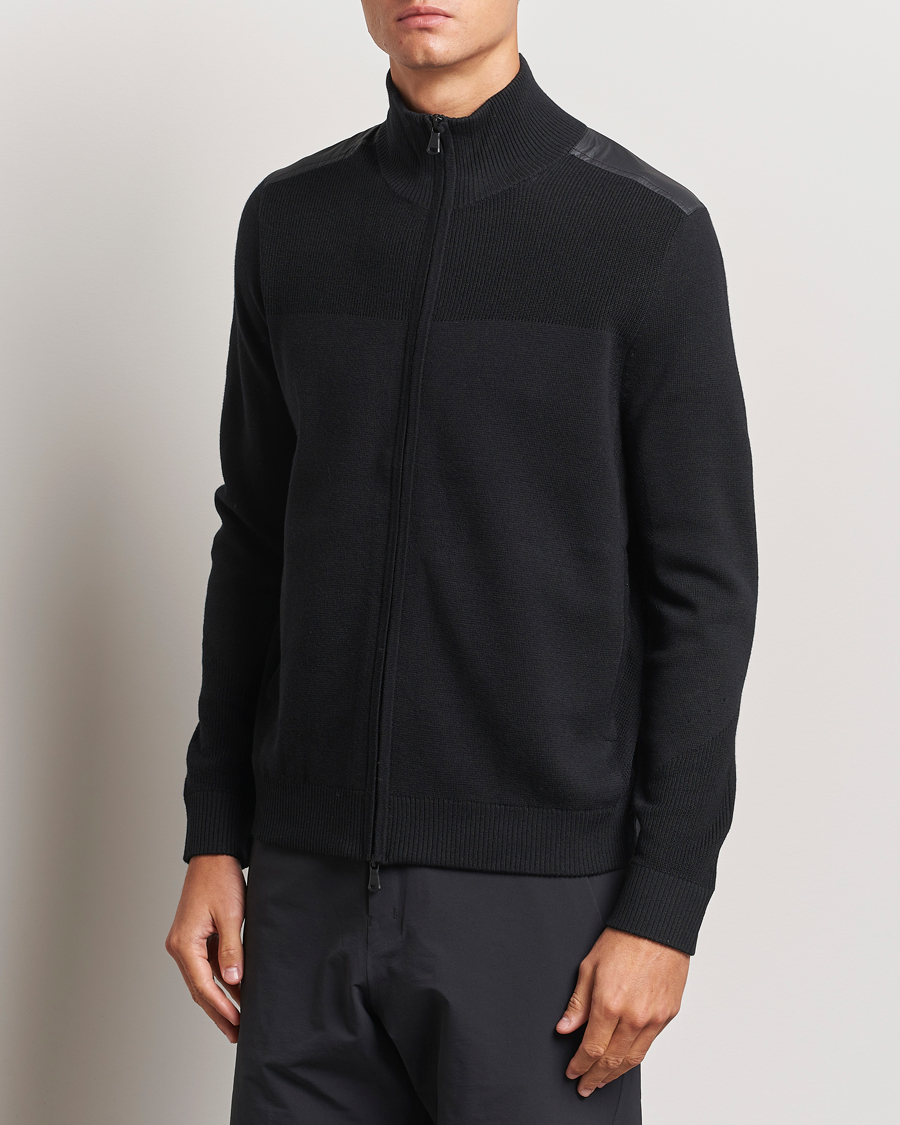 Men | Sweaters & Knitwear | J.Lindeberg | Marty Hybrid Jacket Black