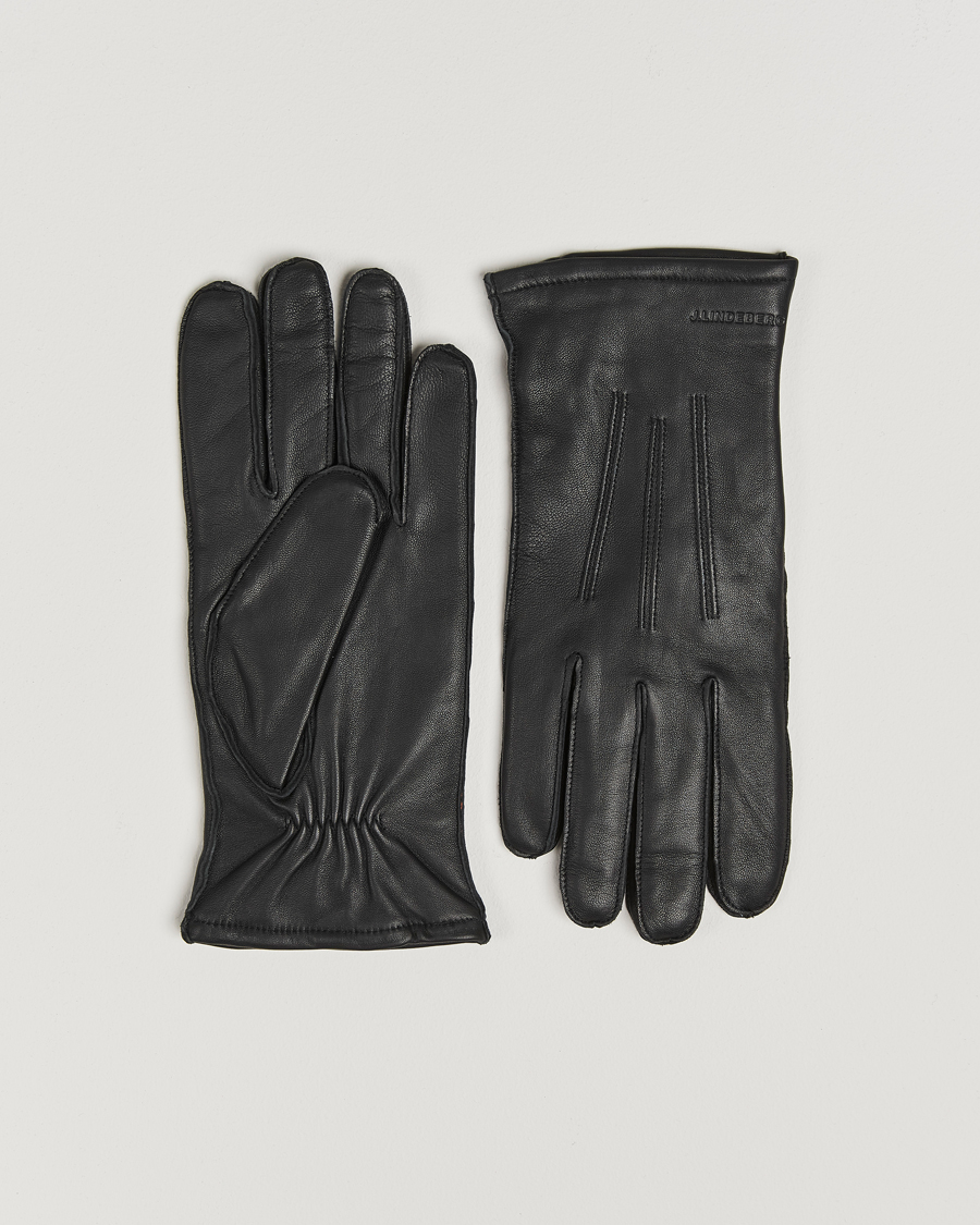 Men | J.Lindeberg Milo Leather Glove Black | J.Lindeberg | Milo Leather Glove Black