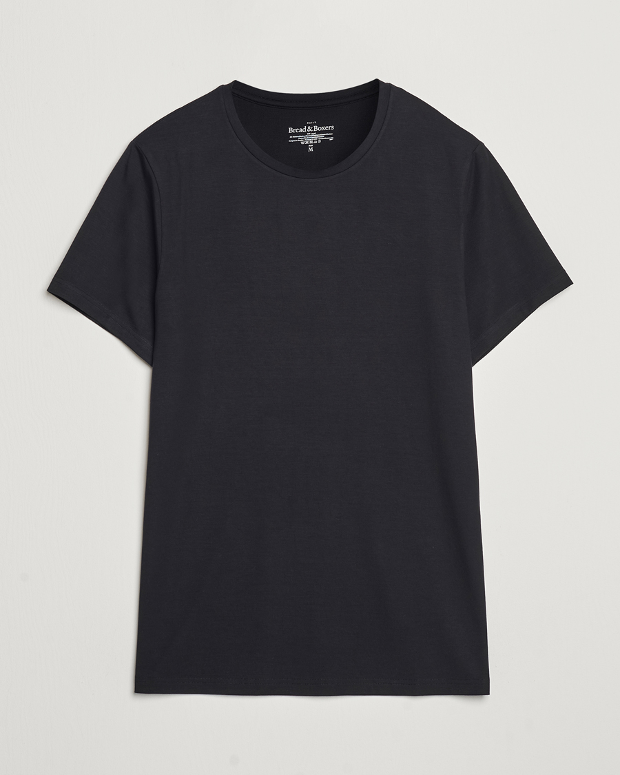 Men | T-Shirts | Bread & Boxers | Tencel Crew Neck T-Shirt Black