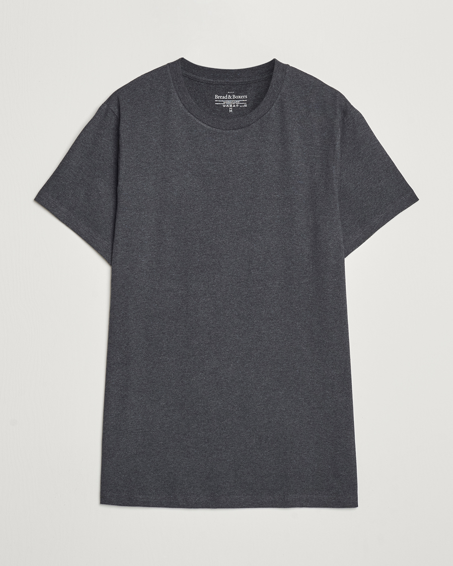Men | T-Shirts | Bread & Boxers | Heavy Cotton Crew Neck T-Shirt Dark Grey Melange