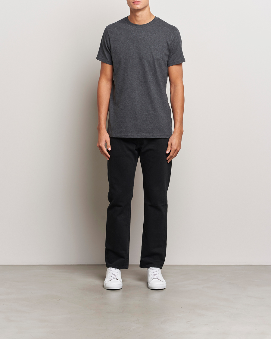 Men | T-Shirts | Bread & Boxers | Heavy Cotton Crew Neck T-Shirt Dark Grey Melange