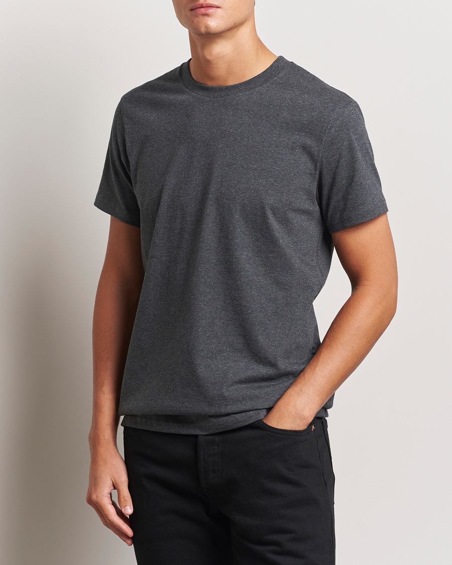 Men | T-Shirts | Bread & Boxers | Heavy Cotton Crew Neck T-Shirt Dark Grey Melange