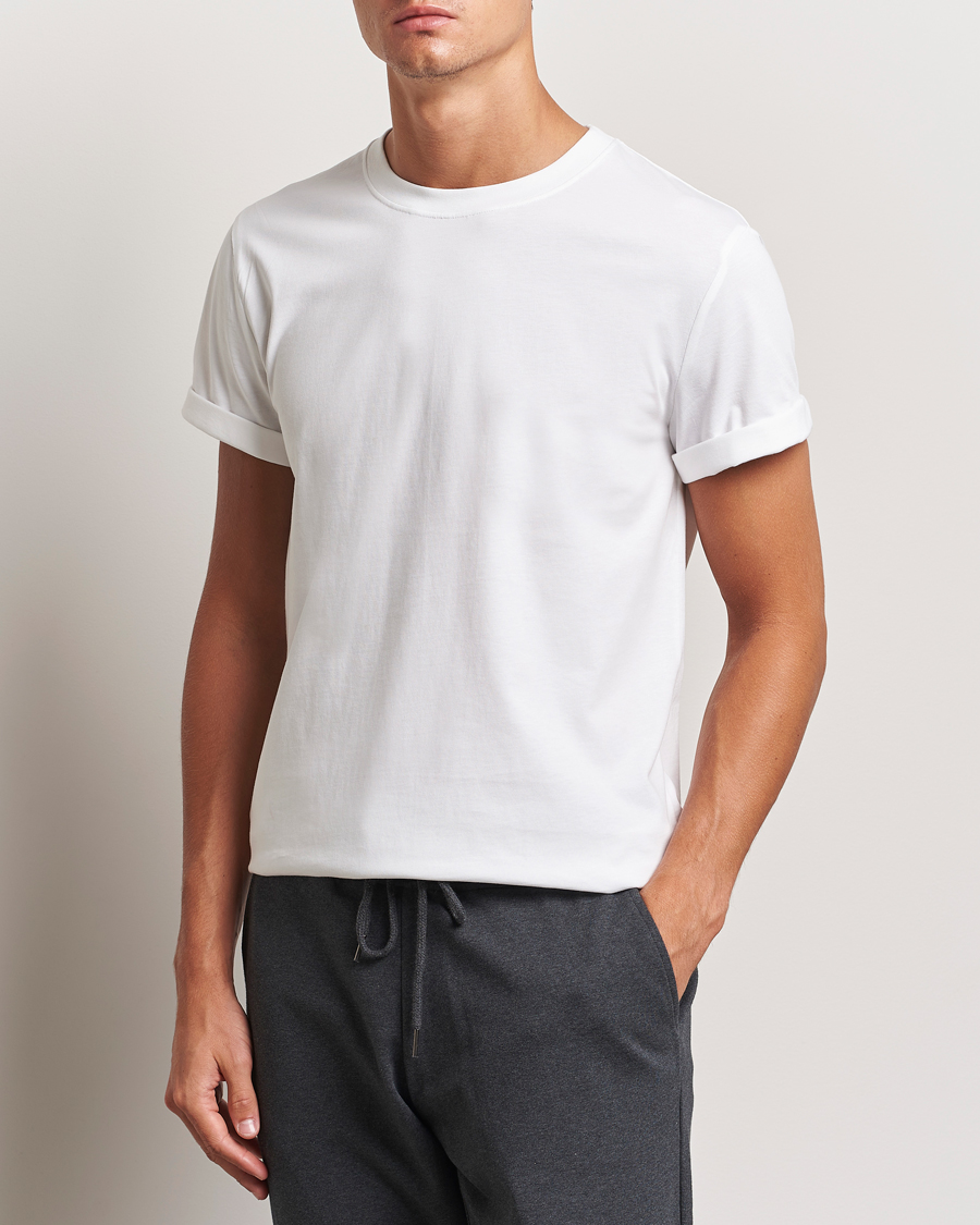 Men | T-Shirts | Bread & Boxers | Roll-Up Crew Neck T-Shirt White