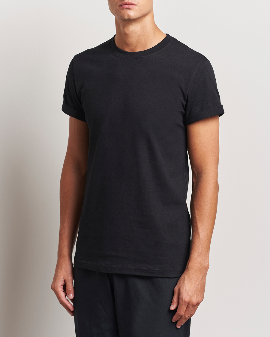 Men | T-Shirts | Bread & Boxers | Roll-Up Crew Neck T-Shirt Black