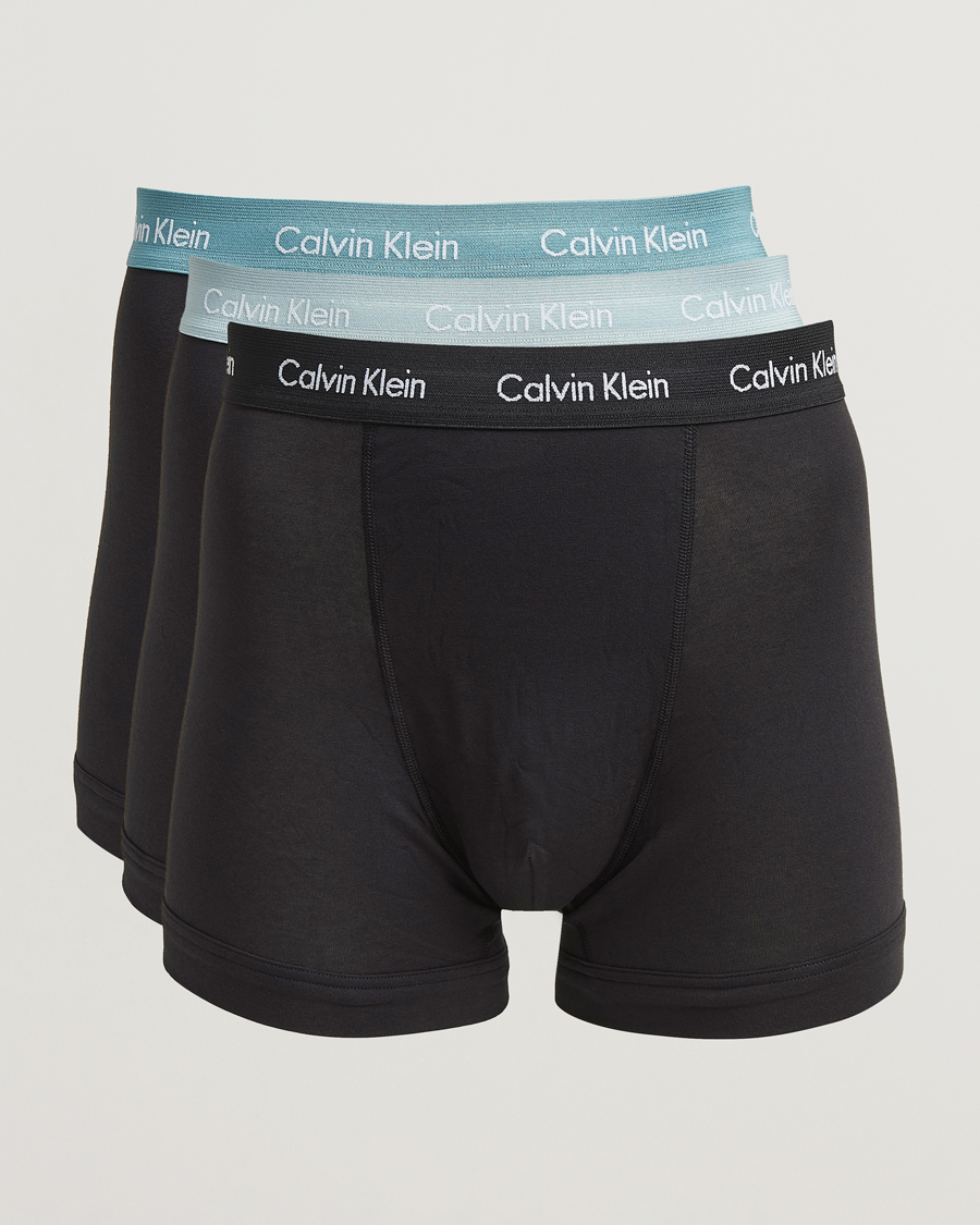Men | Underwear & Socks | Calvin Klein | Cotton Stretch 3-Pack Trunk Black