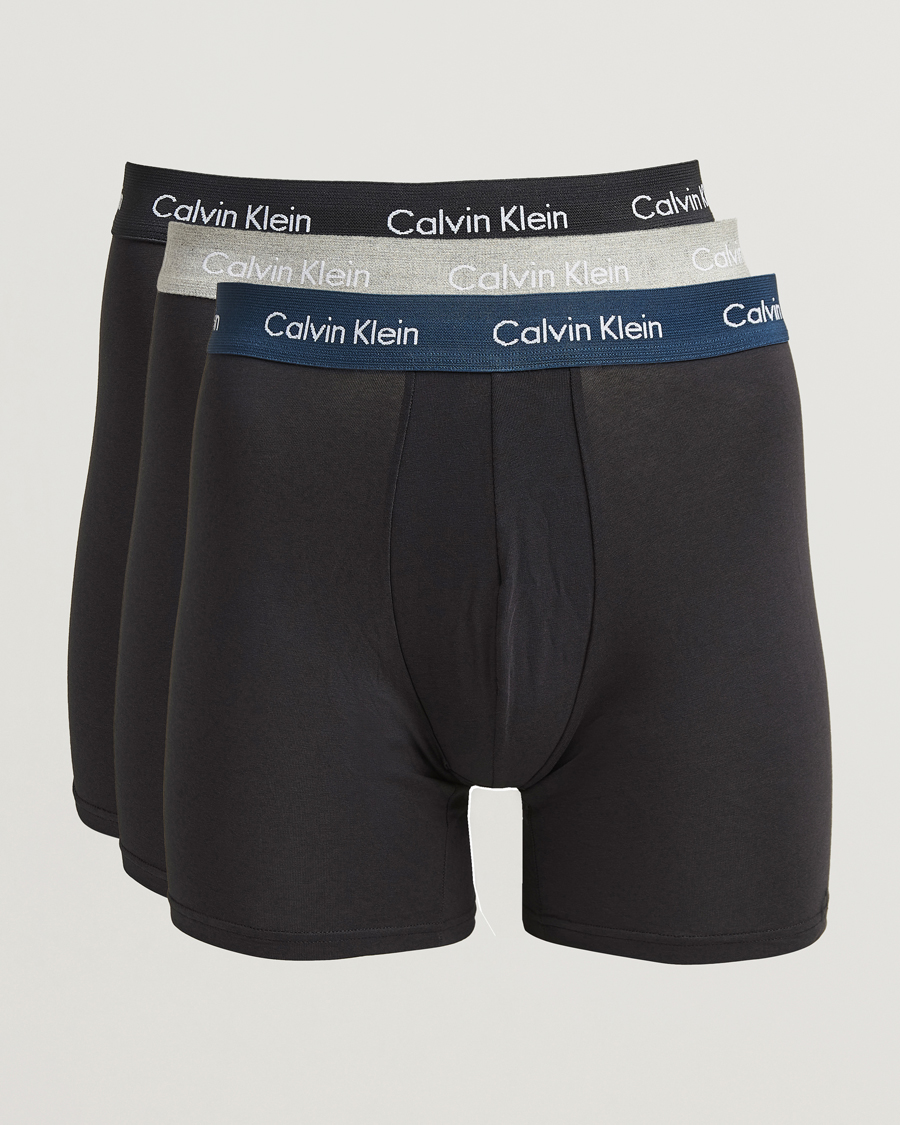 Men | Underwear & Socks | Calvin Klein | Cotton Stretch 3-Pack Boxer Brief Black