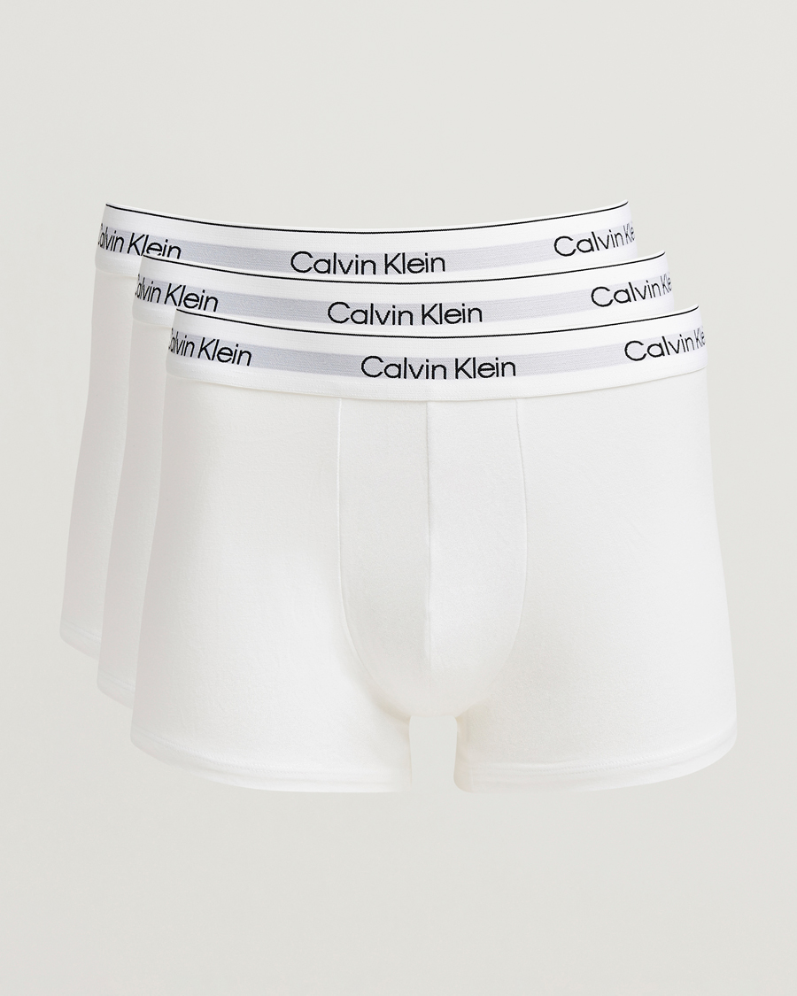Men | Underwear & Socks | Calvin Klein | 3-Pack Icon Cotton Stretch Trunk White