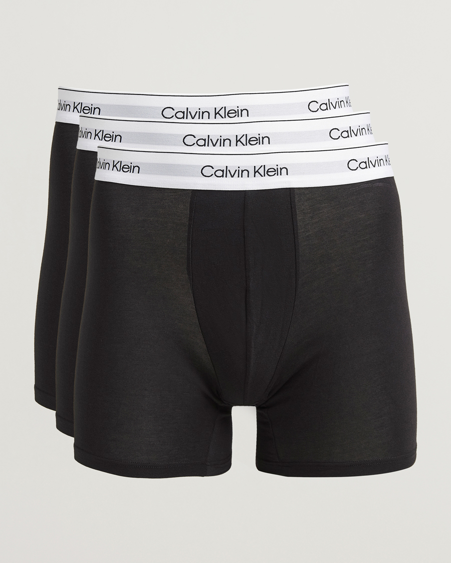 Men | Underwear & Socks | Calvin Klein | 3-Pack Icon Cotton Stretch Boxer Brief Black