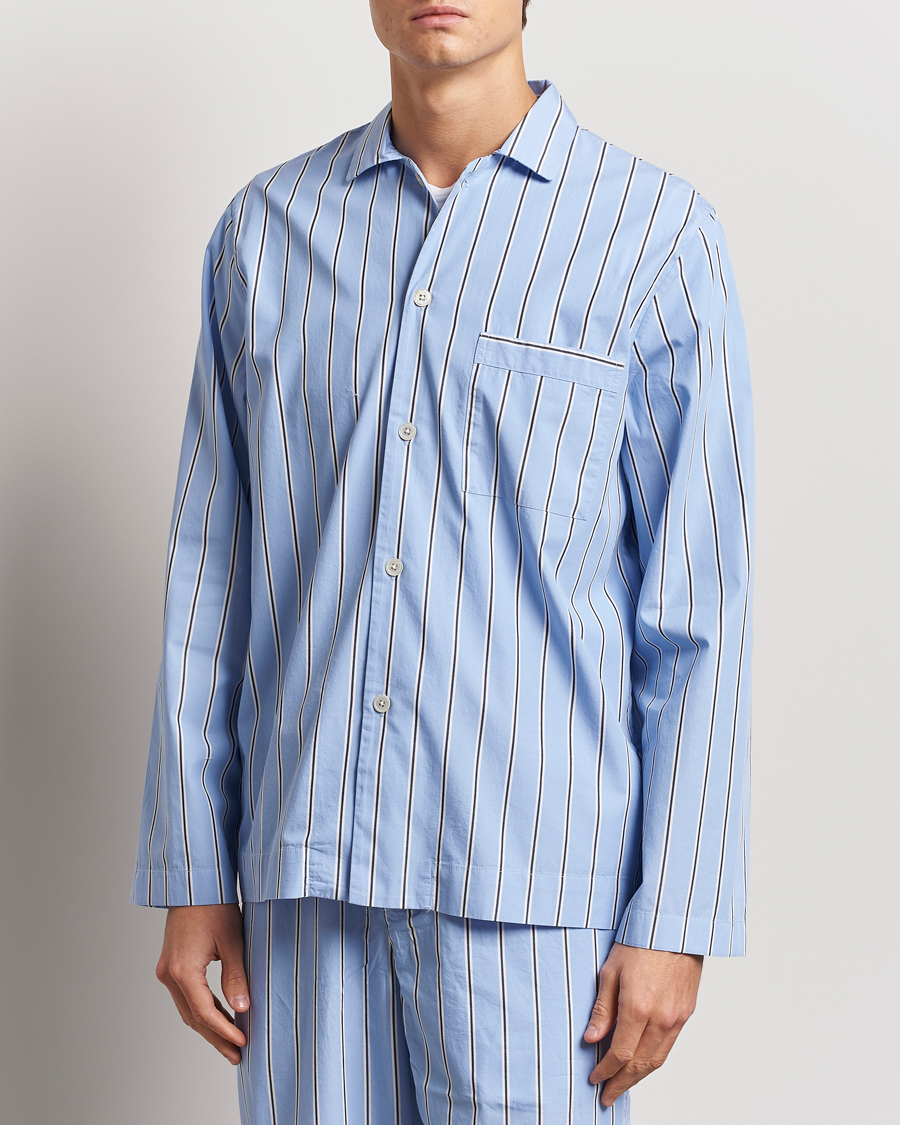 Men | Pyjamas & Robes | Tekla | Poplin Pyjama Shirt Basset Stripes
