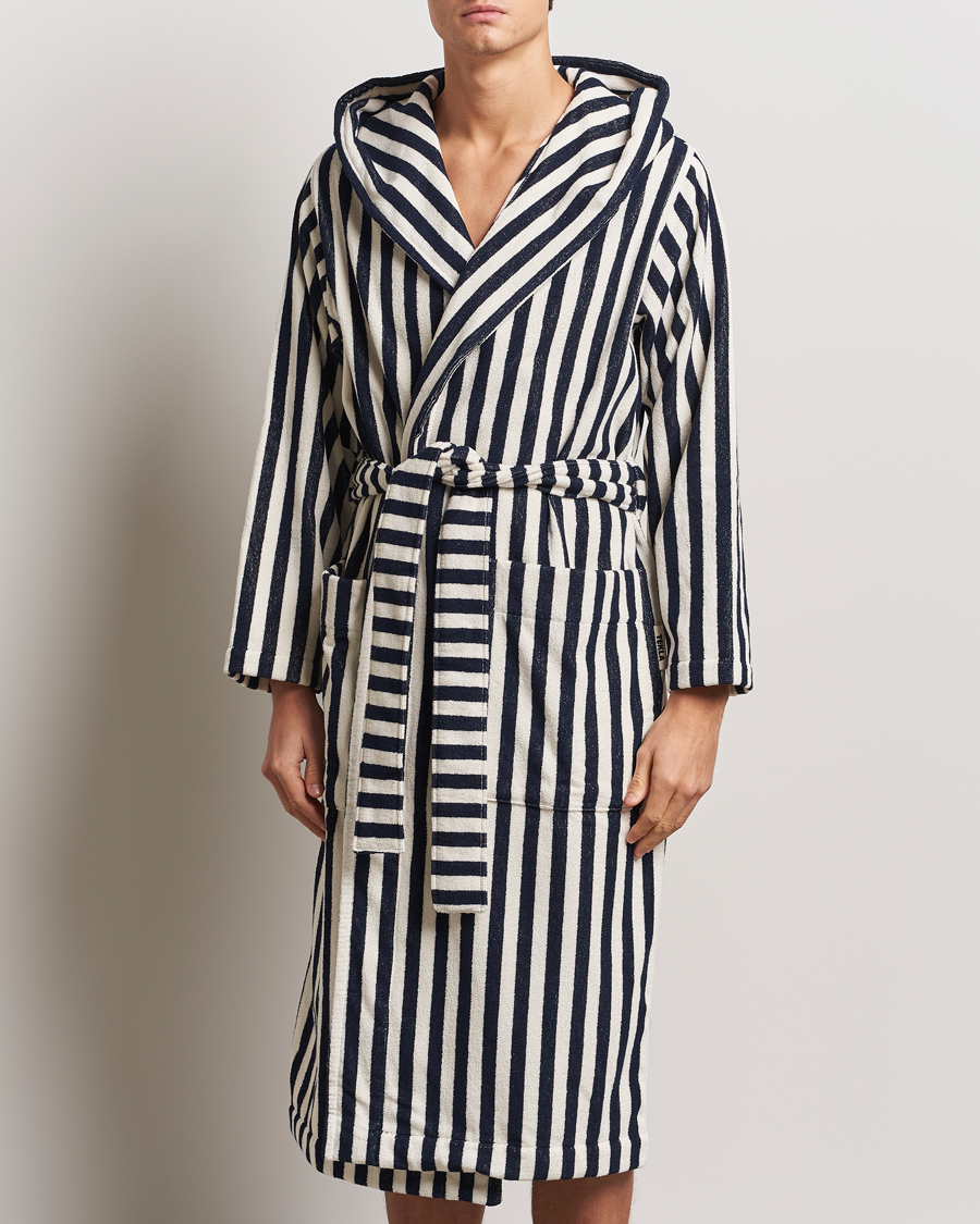 Men | Tekla Organic Terry Hooded Bathrobe Humbug Stripes | Tekla | Organic Terry Hooded Bathrobe Humbug Stripes