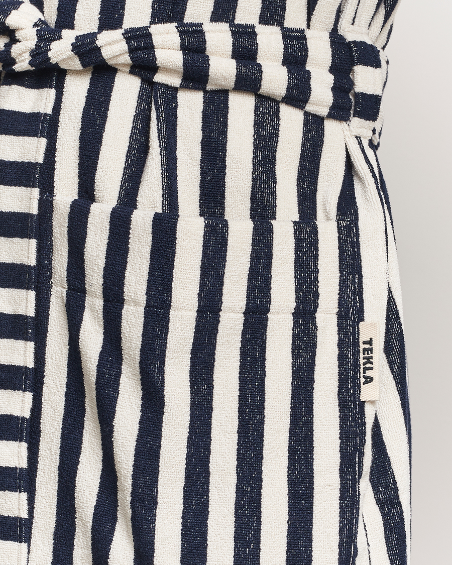 Men | Tekla Organic Terry Hooded Bathrobe Humbug Stripes | Tekla | Organic Terry Hooded Bathrobe Humbug Stripes