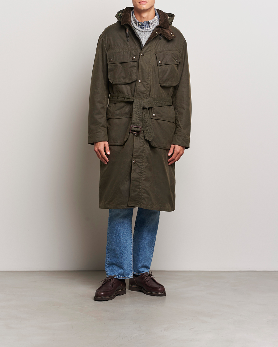 Men | Coats & Jackets | Polo Ralph Lauren | Stewart Belted Coat Oil Cloth Green