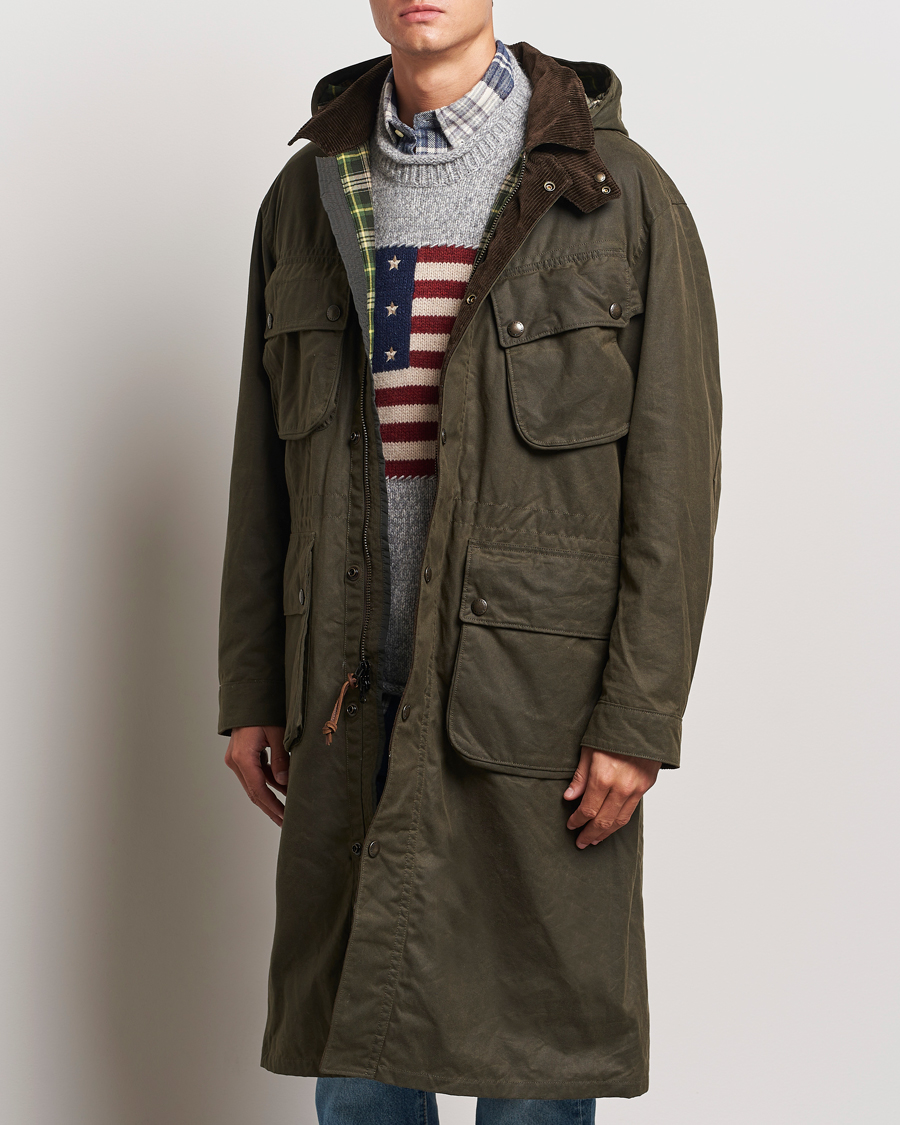 Men | Coats & Jackets | Polo Ralph Lauren | Stewart Belted Coat Oil Cloth Green