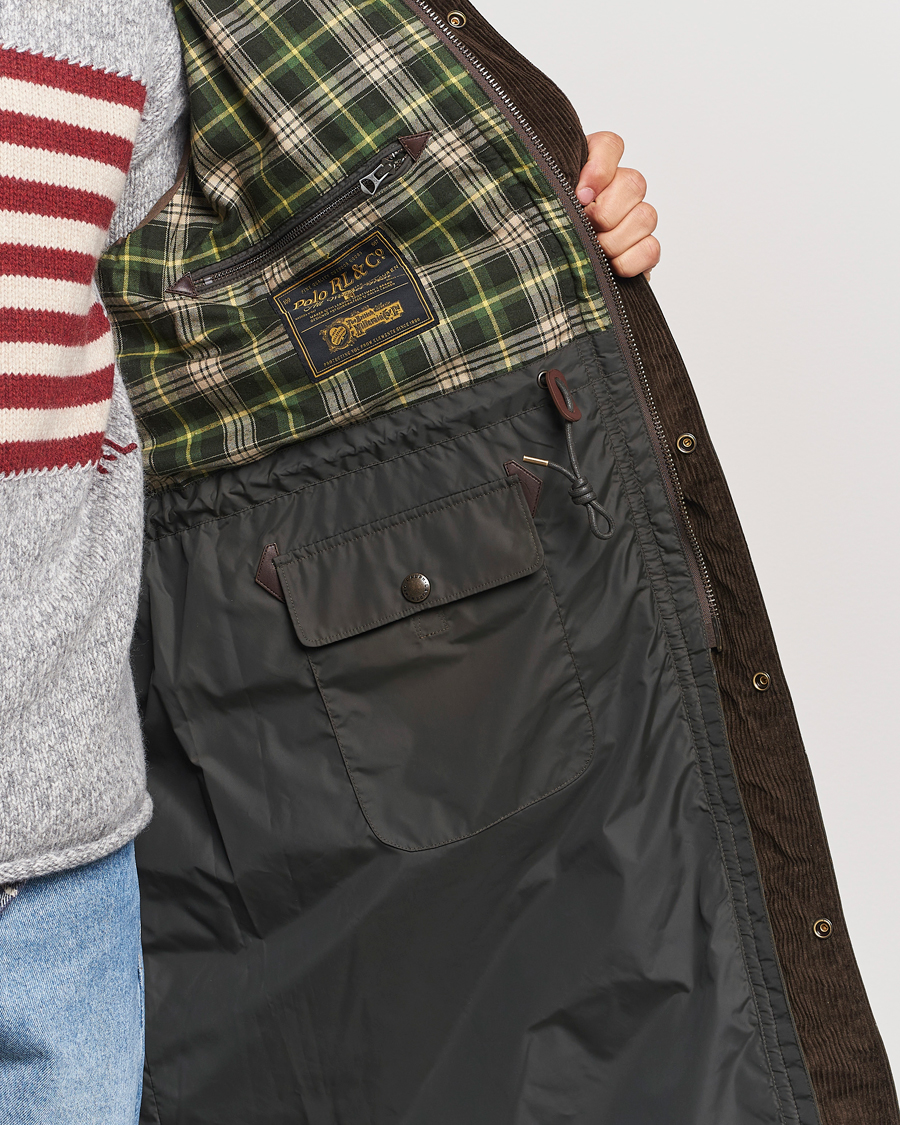 Men | Coats & Jackets | Polo Ralph Lauren | Stewart Belted Coat Oil Cloth Green