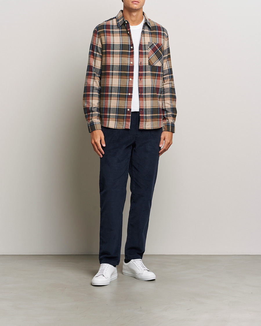 Men | Trousers | KnowledgeCotton Apparel | Chuck Regular Cord Trousers Night Sky