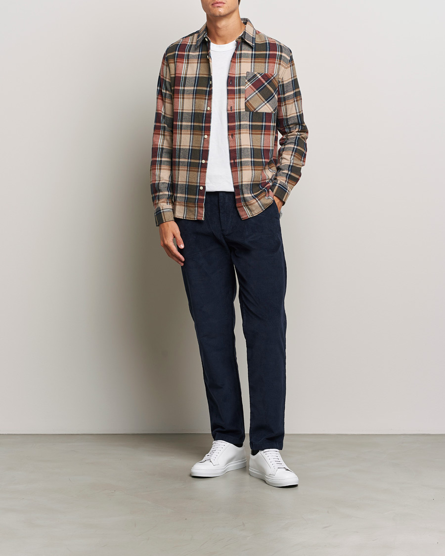 Men | Shirts | KnowledgeCotton Apparel | Regular Checked Flannel Shirt Multi