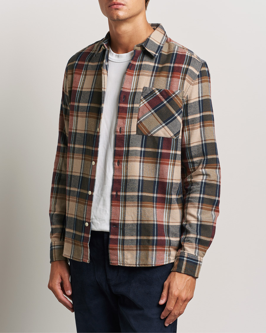 Men | Shirts | KnowledgeCotton Apparel | Regular Checked Flannel Shirt Multi