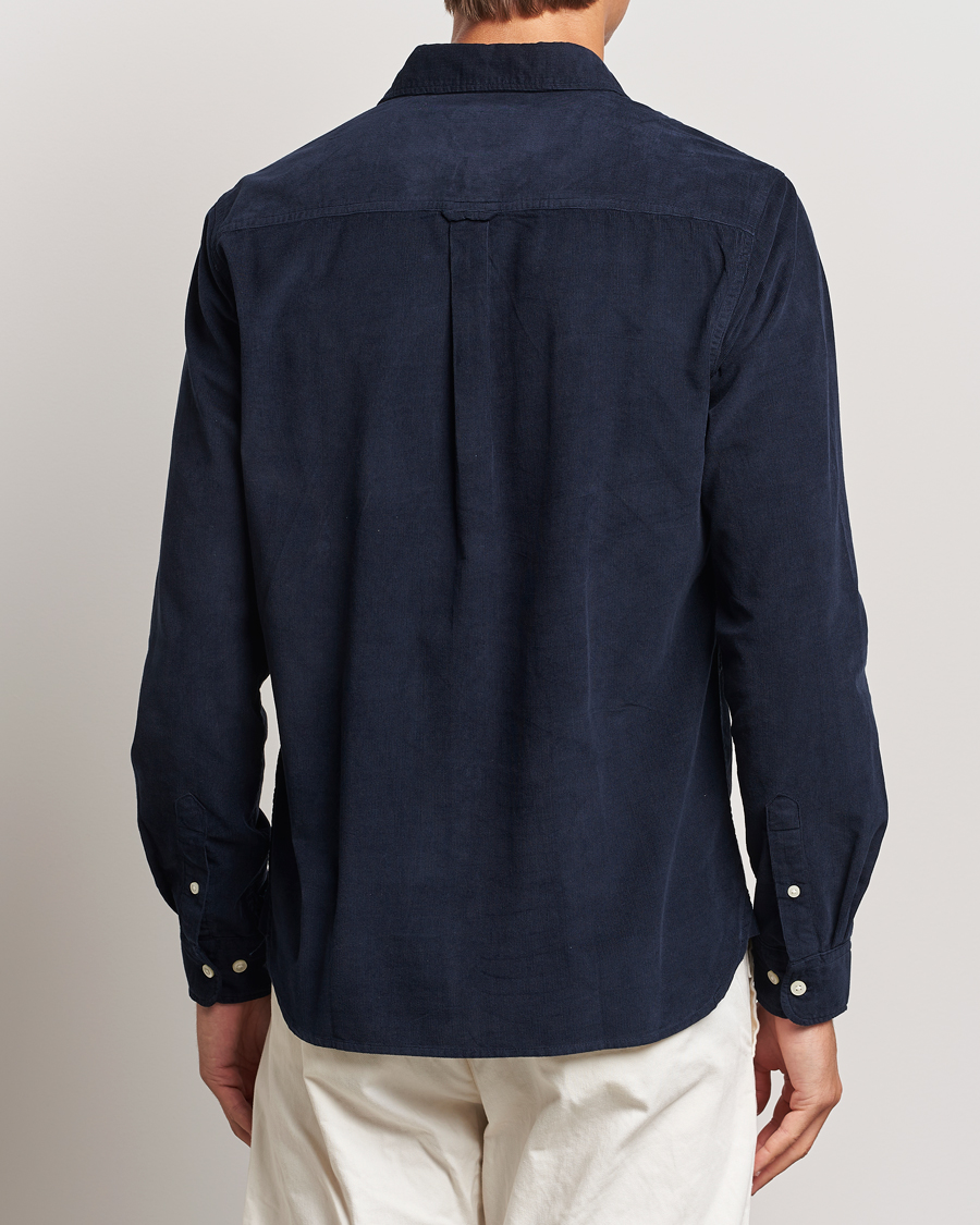 Men | Shirts | KnowledgeCotton Apparel | Regular Fit Corduroy Shirt Navy