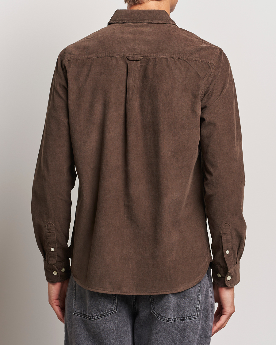 Men | Shirts | KnowledgeCotton Apparel | Regular Fit Corduroy Shirt Brown