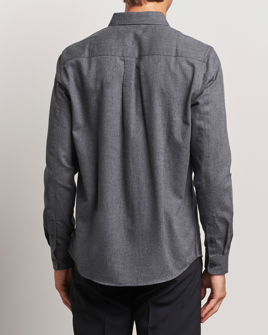 Men | Shirts | KnowledgeCotton Apparel | Regular Fit Melange Flannel Shirt Grey