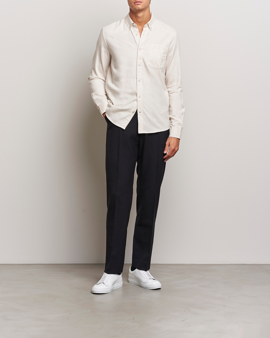 Men | Shirts | KnowledgeCotton Apparel | Regular Fit Melange Flannel Shirt Greish