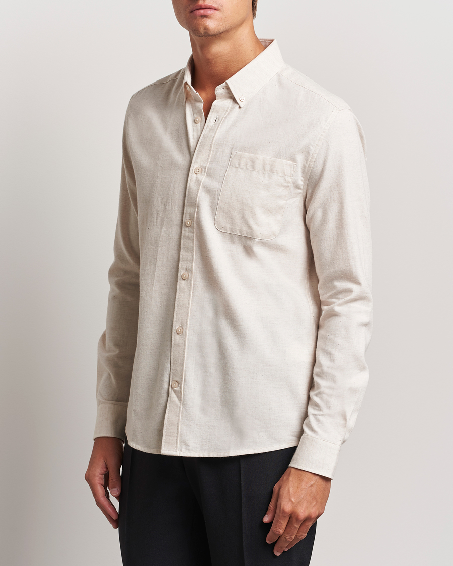 Men | Shirts | KnowledgeCotton Apparel | Regular Fit Melange Flannel Shirt Greish