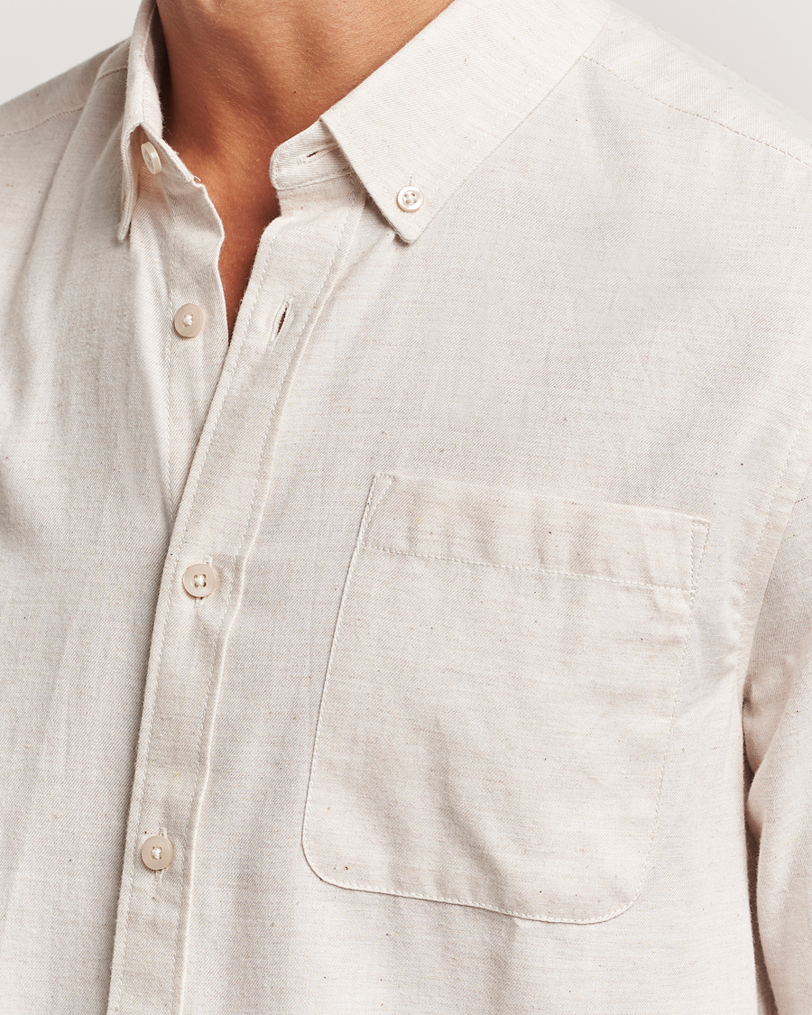 Men | Shirts | KnowledgeCotton Apparel | Regular Fit Melange Flannel Shirt Greish