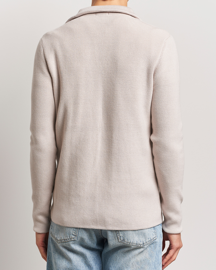 Men | Sweaters & Knitwear | KnowledgeCotton Apparel | Heavy Lambswool Half Zip Off White