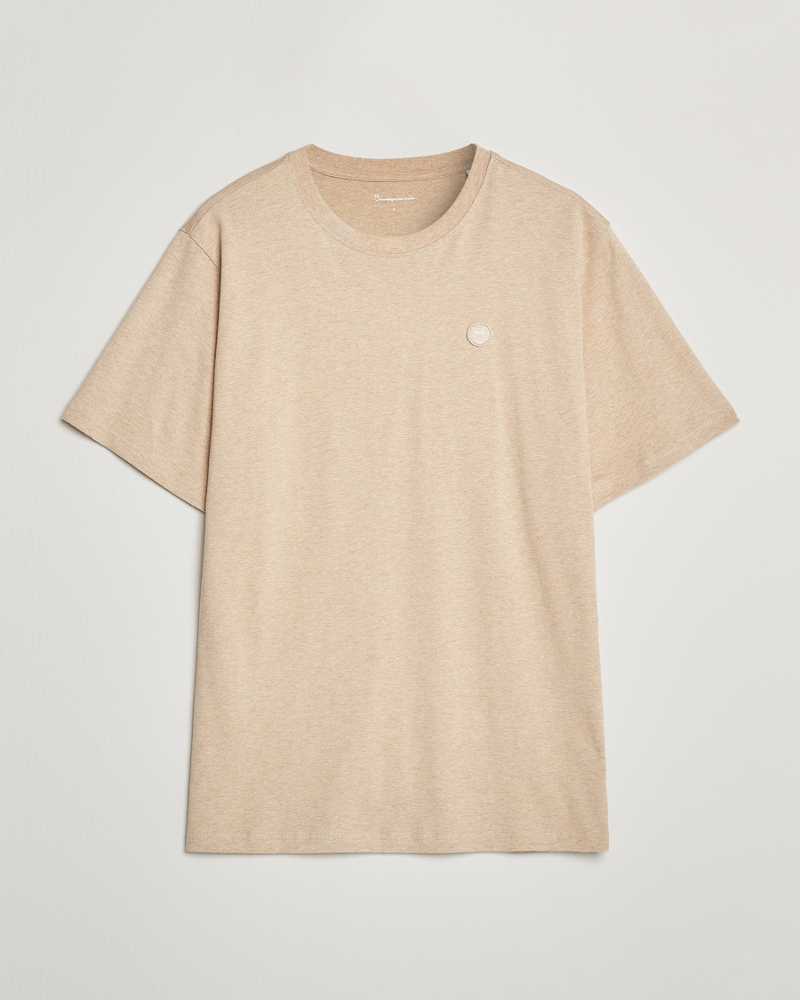 Men | T-Shirts | KnowledgeCotton Apparel | Loake Badge T-Shirt Safari Melange