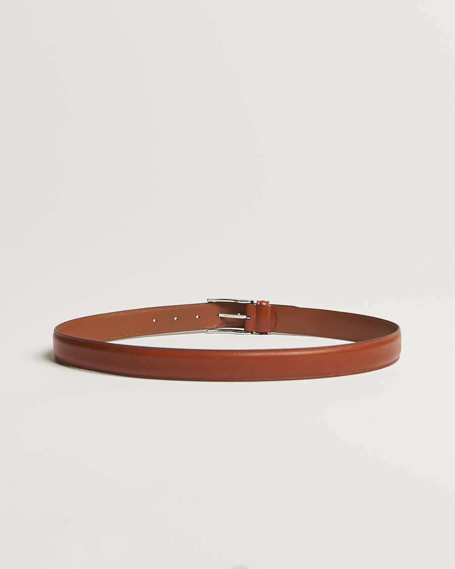 Men | Belts | Anderson's | Leather Suit Belt 3 cm Light Brown