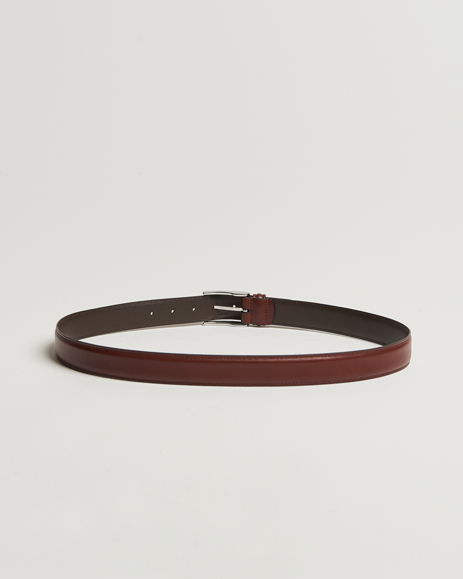 Men | Belts | Anderson's | Leather Suit Belt 3 cm Brown