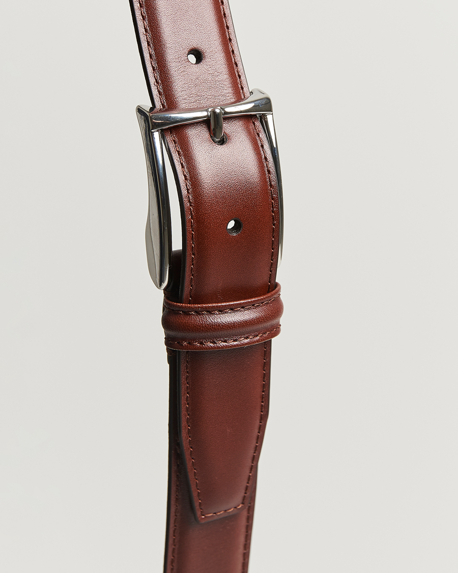 Men | Belts | Anderson's | Leather Suit Belt 3 cm Brown