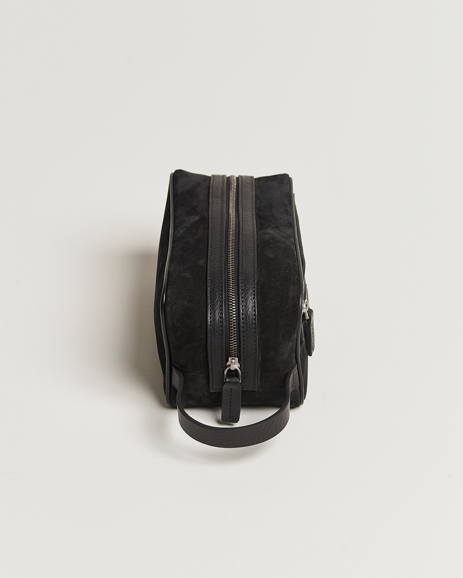 Men | Bags | Anderson's | Suede Washbag Black
