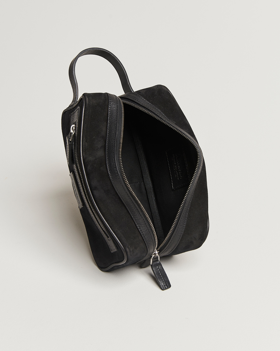 Men | Bags | Anderson's | Suede Washbag Black