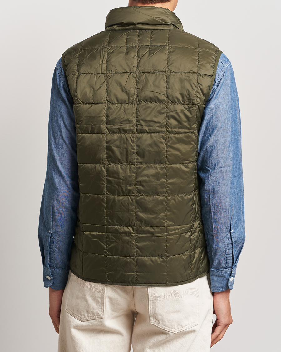 Men | Coats & Jackets | TAION | High Neck Full Zip Lightweight Down Vest Dark Olive