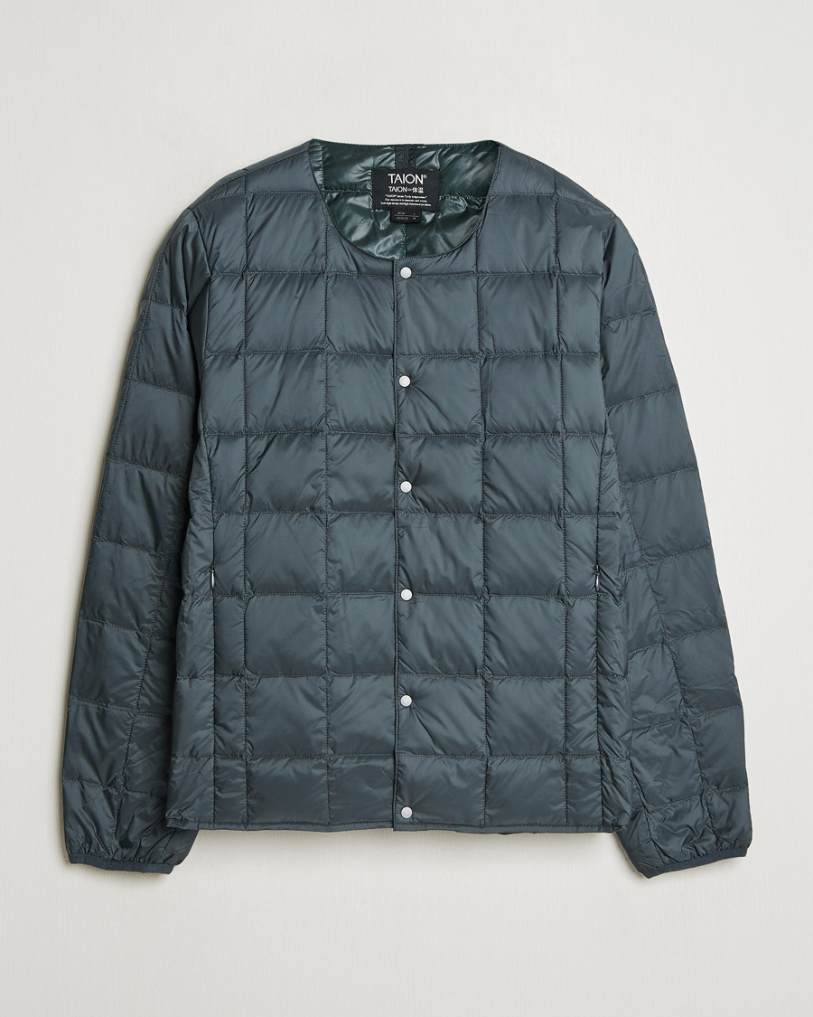 Men | Coats & Jackets | TAION | Crew Neck Button Down Jacket Charcoal