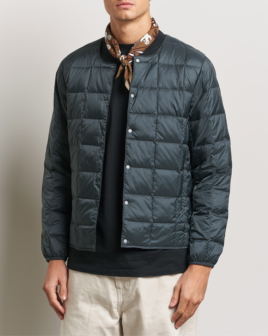 Men | Coats & Jackets | TAION | Crew Neck Button Down Jacket Charcoal