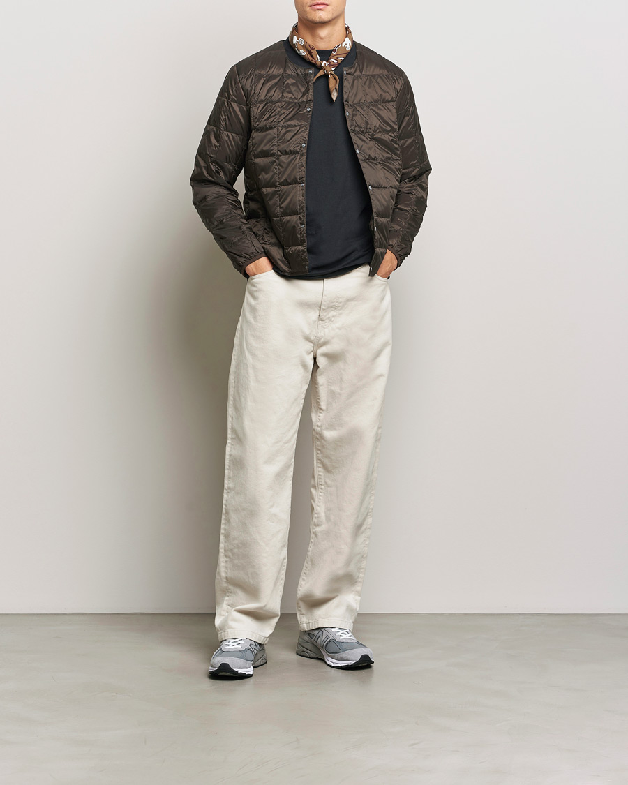 Men | Coats & Jackets | TAION | Crew Neck Button Down Jacket Dark Choco