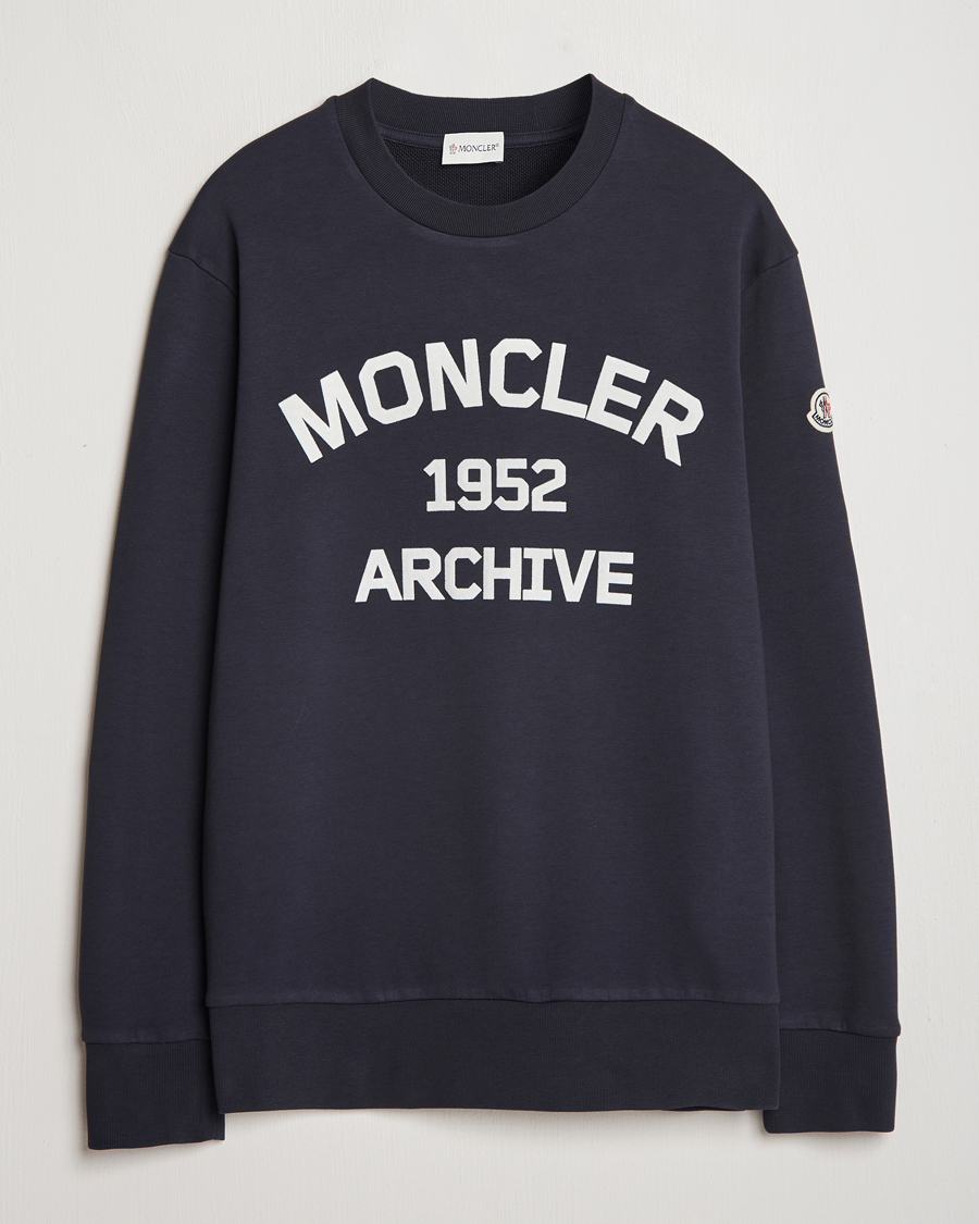 Men | Sweaters & Knitwear | Moncler | Archive Logo Sweatshirt Navy