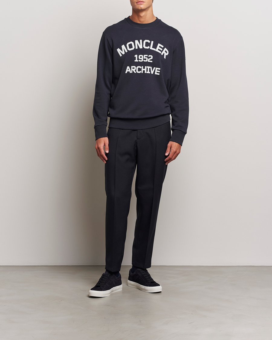 Men | Sweaters & Knitwear | Moncler | Archive Logo Sweatshirt Navy