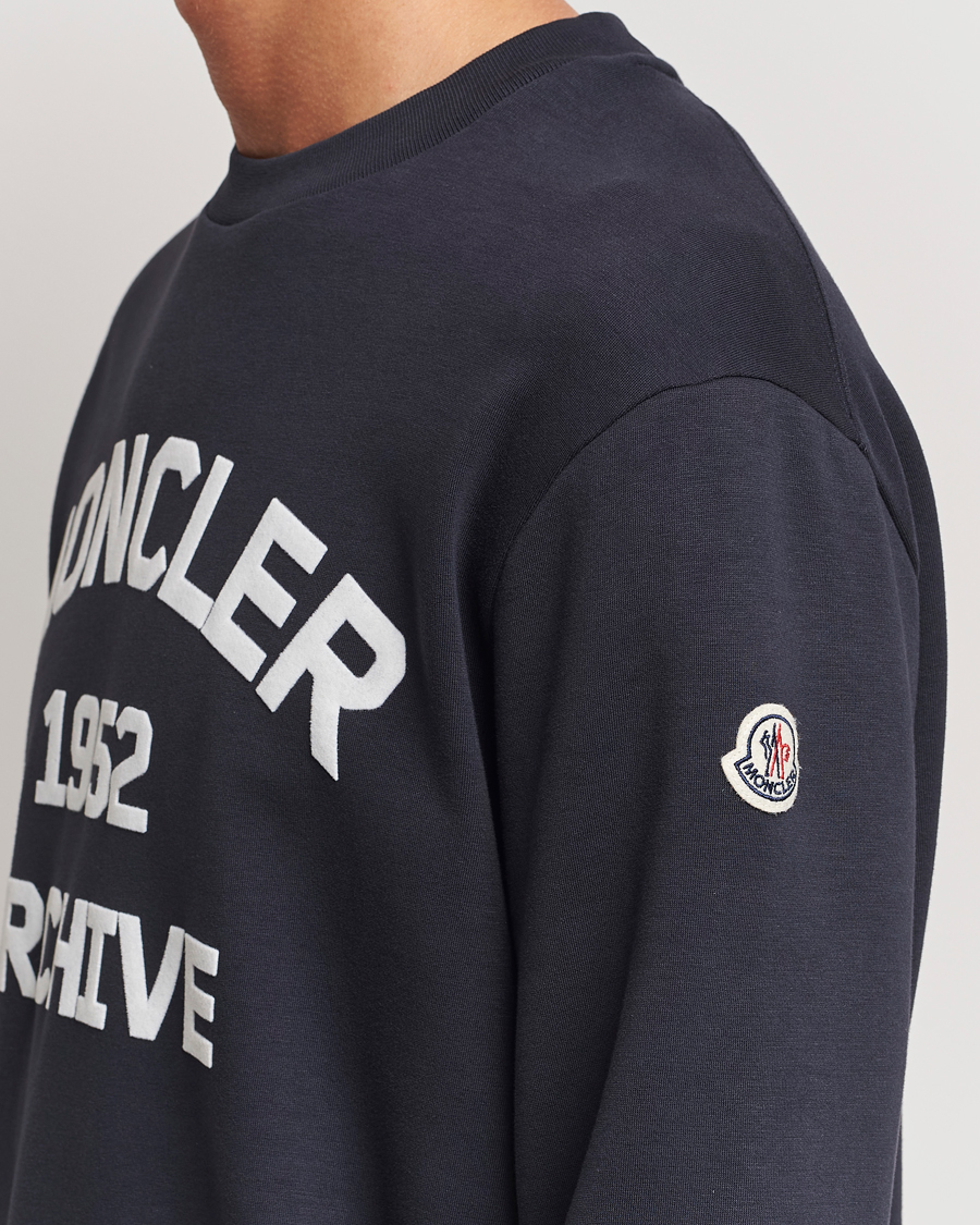 Men | Sweaters & Knitwear | Moncler | Archive Logo Sweatshirt Navy