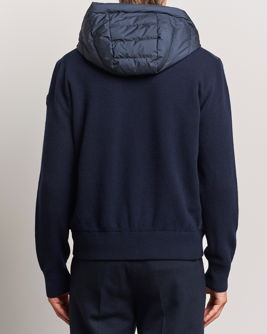 Men | Coats & Jackets | Moncler | Full Zip Padded Hoodie Dark Blue