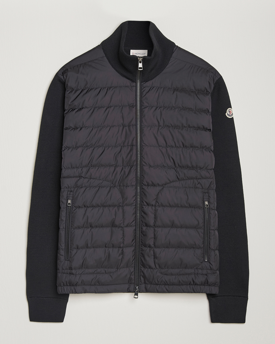 Men | Sweaters & Knitwear | Moncler | Hybrid Zip Cardigan Black