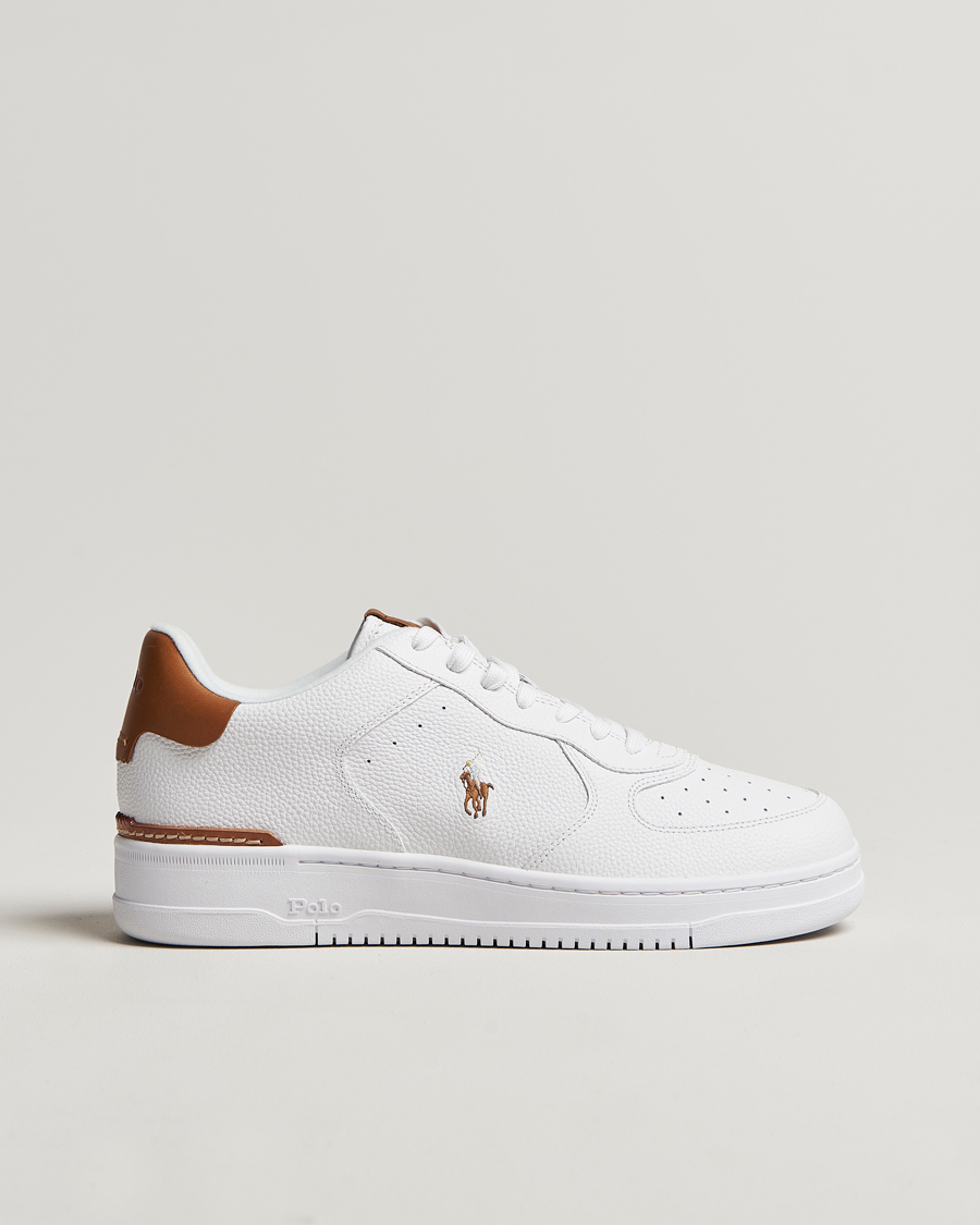 Men | Polo Ralph Lauren Masters Court Sneaker White/Tan Multi PP | Polo Ralph Lauren | Masters Court Sneaker White/Tan Multi PP