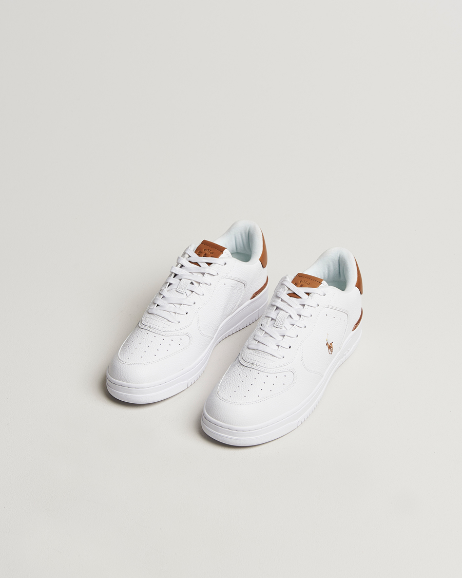 Men | Polo Ralph Lauren Masters Court Sneaker White/Tan Multi PP | Polo Ralph Lauren | Masters Court Sneaker White/Tan Multi PP
